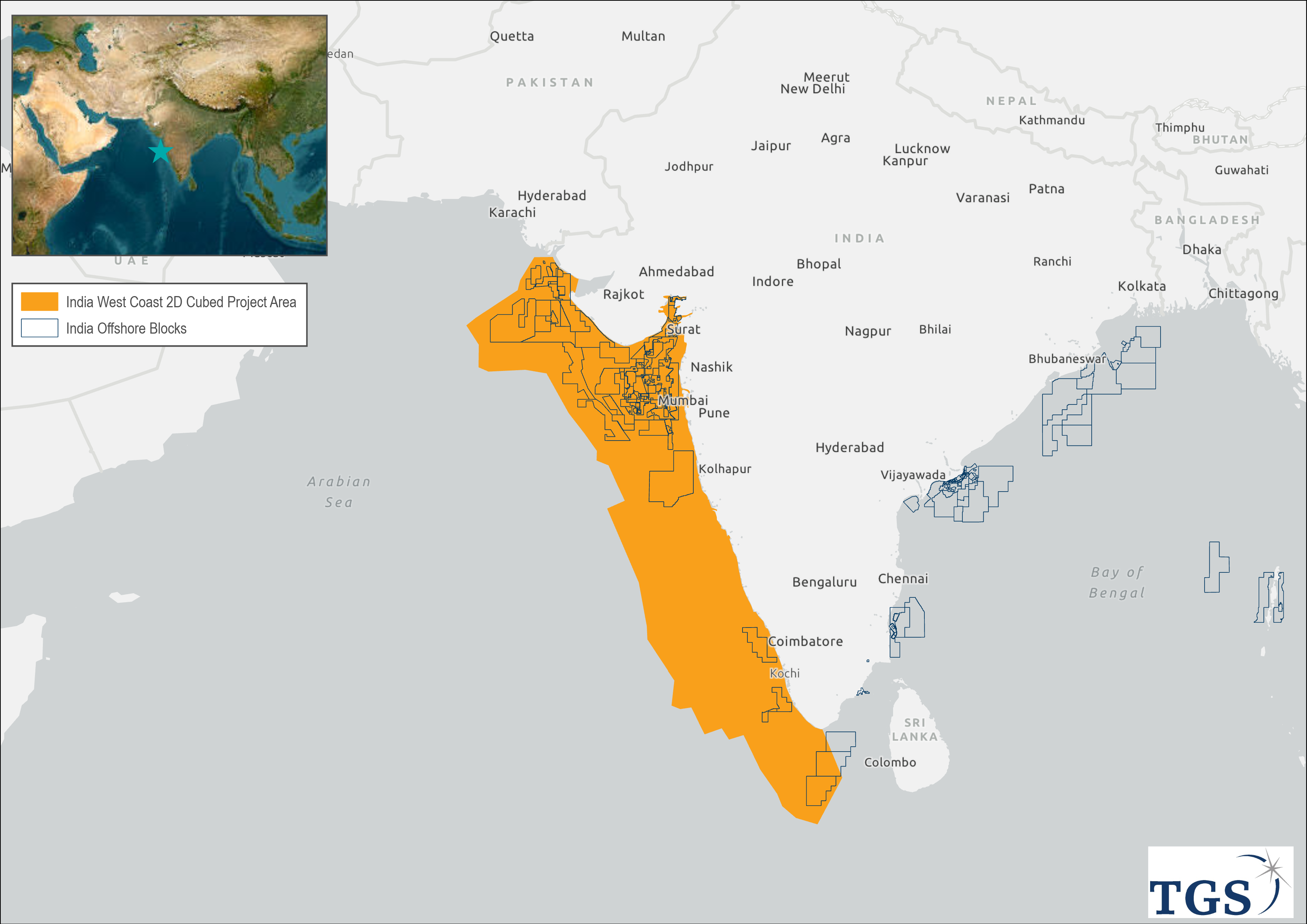 TGS Announces Extensive 2D-cubed Seismic Project in West Coast India